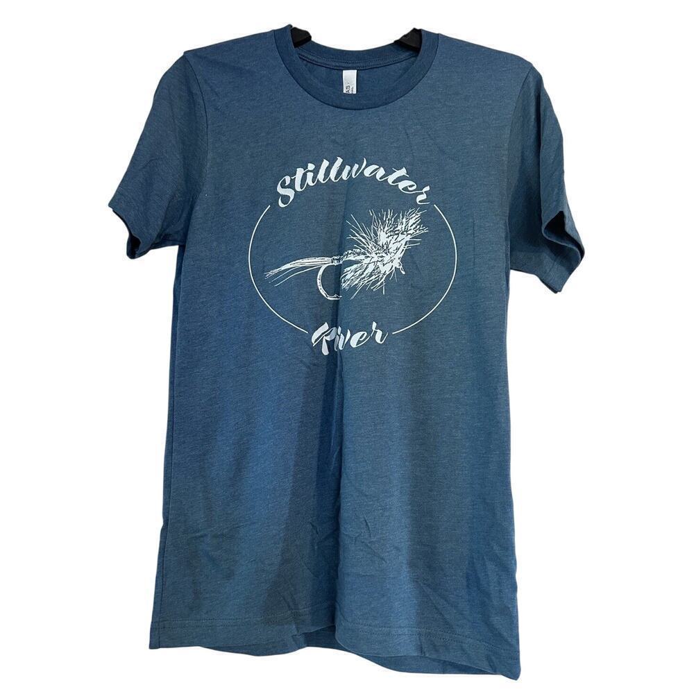 Stillwater River Fly Fishing Medium T-shirt NWT Unisex Montana Tee Shirt M - Picture 2 of 7